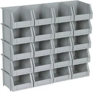 20 Bin Rail Mount Stackable Parts Storage