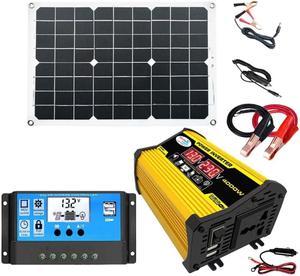 Saga Generation 2 Home Solar Generator Inverter+30A Controller+18W 12V Solar Panel, Specification: