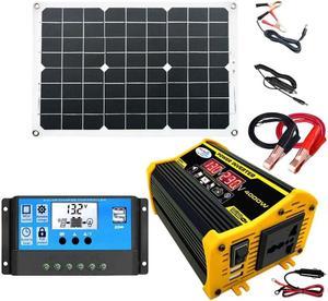 Saga Generation 2 Home Solar Generator Inverter+30A Controller+18W 12V Solar Panel, Specification: