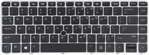 For HP EliteBook 840 G3 US Version Keyboard with Backlight and Pointing(Silver) - OEM