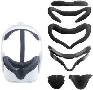 For Meta Quest 2 VR Headset 6pcs/set Replacement Face Eye Pad Cushion(Black)