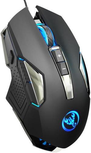 HXSJ X200 USB 8000dpi Adjustable 8-Keys Mechanical Wired Gaming Mouse (Black)