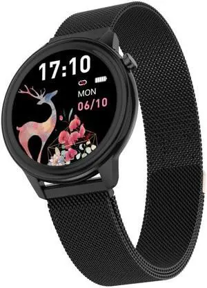 F80 1.3 inch TFT Color Screen IP68 Waterproof Women Smart Watch, Support Body Temperature Monitor / Blood Pressure Monitor / Menstrual Cycle Reminder (Black)