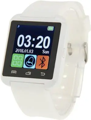 U80 Bluetooth Health Smart Watch 1.5 inch LCD Screen for Android Mobile Phone, Support Phone Call / Music / Pedometer / Sleep Monitor / Anti-lost (White)