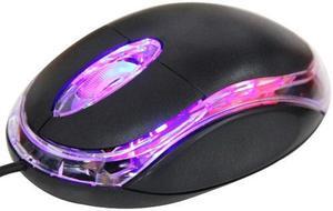 1000dpi Colorful Light USB Scroll Wheel Optical Mouse(Black)