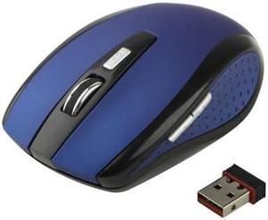 2.4 GHz 800~1600 DPI Wireless 6D Optical Mouse with USB Mini Receiver, Plug and Play, Working Distance up to 10 Meters (Blue) Black