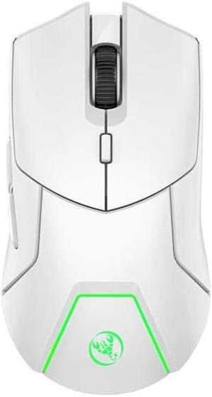 HXSJ T40 7 Keys 4000DPI Three-mode Colorful Backlight Wireless Gaming Mouse Rechargeable T40 White (White)