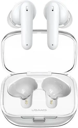 USAMS BE16 Ice Tray Series Transparent TWS In-Ear Wireless Bluetooth Earphone (White)