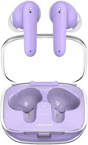 USAMS BE16 Ice Tray Series Transparent TWS In-Ear Wireless Bluetooth Earphone (Purple)