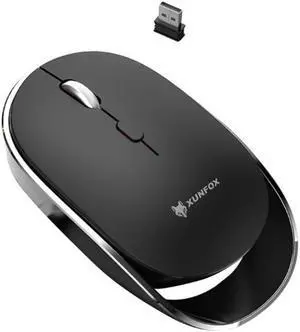 XUNSVFOX XYH60 1600 DPI 6-keys Charge Mute Wireless Mice, Colour: 2.4G Wireless Black  2.4G Wireless Black