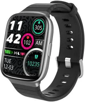 CS169 1.69 inch IPS Screen 5ATM Waterproof Sport Smart Watch, Support Sleep Monitoring / Heart Rate Monitoring / Sport Mode / Incoming Call & Information Reminder (Black)