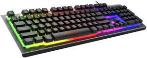 IMICE AK-900 104 Keys Metal Backlit Gaming Wired Suspended Illuminated Keyboard, Cable Length: 1.5m (Black)