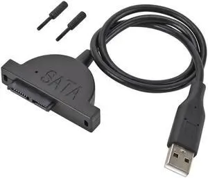 Slim SATA 13 Pin Female to USB 2.0 Adapter Converter Cable for Laptop ODD CD DVD Optical Drive,