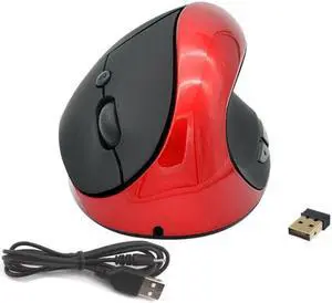 JSY-03 6 Keys Wireless Vertical Charging Mouse Ergonomic Vertical Optical Mouse (Red)