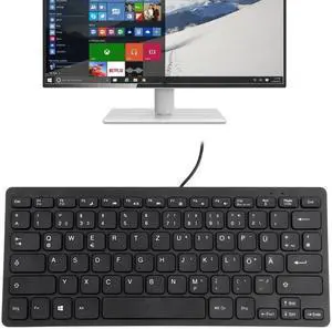 TT-A01 Ultra-thin Design Mini Wired Keyboard, German Version (Black)