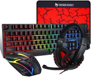 T-WOLF TF-800 4 in 1 Gaming Luminous Keyboard Mouse Headset Set