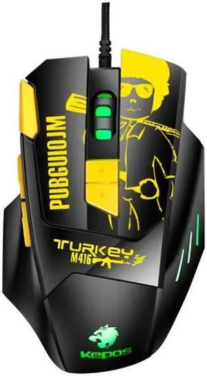 Kepos M416 8 Keys 4800 DPI Computer Free Drive Wired Gaming Mouse, Cable Length: 1.6m (Yellow ) Kepos M416 8 Keys 4800 DPI Computer Free Drive Wired Gaming Mouse, Cable Length: 1.6m (Yellow )