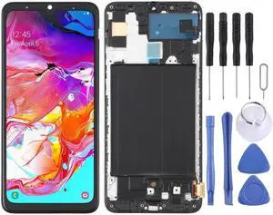 OLED LCD Screen for Samsung Galaxy A70 SM-A705 (6.39 inch) Digitizer Full Assembly with Frame (Black)