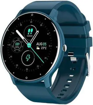 BW0223 Heart Rate/Blood Oxygen/Blood Pressure Monitoring Bluetooth Smart Calling Watch, Color: Silicone Blue Silicone Blue