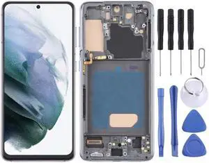 For Samsung Galaxy S21 5G SM-G991 TFT LCD Screen Digitizer Full Assembly with Frame (Grey)