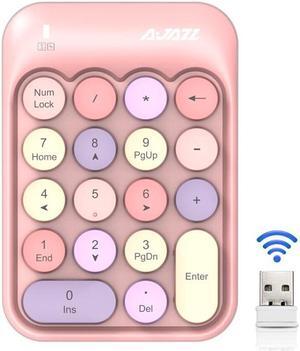 Ajazz AK18 2.4G Wireless Mixed Color Keys Numeric Keyboard Black Pink