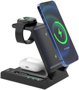 D2 15W Max 6 in 1 Multifunction Fast Wireless Charger Holder (Black)