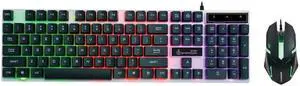 SHIPADOO D280 Wired RGB Backlight Mechanical Feel Suspension Keyboard + 3D Cool Mouse Kit for Laptop, PC (Black)