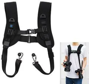 PULUZ Quick Release Double Shoulder Harness Soft Pad Decompression Foam Strap Belt for DSLR Digital Cameras (Style 2)