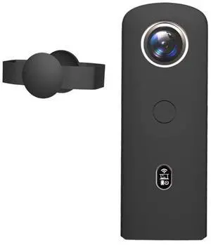 PULUZ Silicone Protective Case with Lens Cover for Ricoh Theta SC2 360 Panoramic Camera(Black)