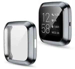 For Fitbit versa 2 Plating TPU All-inclusive Protective Shell(Gray)