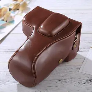 Full Body Camera PU Leather Case Bag for Nikon D3200 / D3300 / D3400 (Coffee)