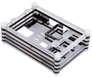 9 Layers Acrylic Box Shell Case with Cooling Fan Hole for Raspberry pi 3(Black)