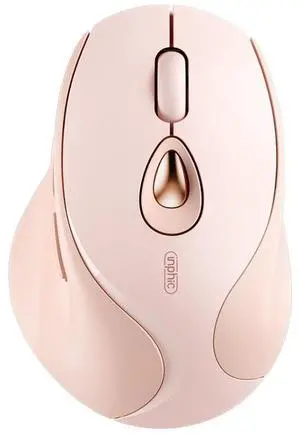Inphic DR801 2.4G+Bluetooth 5.0/4.0 Wireless Mouse USB Tri-Mode Mute Rechargeable Girls Office Home Gaming Mouse (Pink)