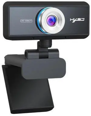 HXSJ S4 1080P Adjustable 180 Degree HD Manual Focus Video Webcam PC Camera with Microphone(Black)