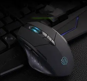 Inphic PW1 Game Mute Macro Definition Illuminated Wired Mouse, Cable Length: 1.5m Mute Black Game Version (Black Game Version)