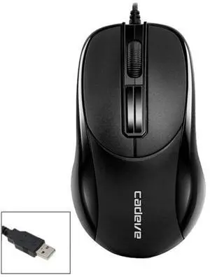 2 PCS Cadeva 006 3 Keys Wired Mouse Household Computer Mouse(USB Interface)