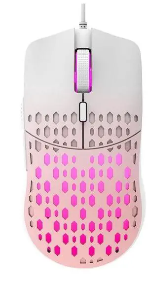 HXSJ S500 3600DPI Colorful Luminous Wired Mouse, Cable Length: 1.5m (Pink)