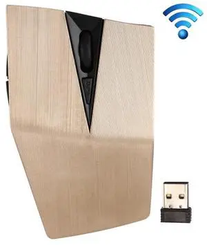 2.4GHz USB Receiver Adjustable 1200 DPI Wireless Optical Mouse for Computer PC Laptop (Gold)