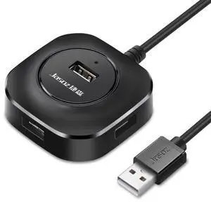 Jasoz High-Speed USB2.0 4-Ports HUB 1 to 4 Docking HUB, Colour: Black 0.3m Black 0.3m