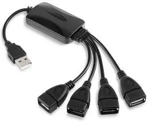 Universal 4 Ports USB 2.0 480Mbps High Speed Cable Hub for PC(Black)