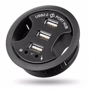 3 Ports USB 2.0 Hub with 3.5mm audio and microphone jack
