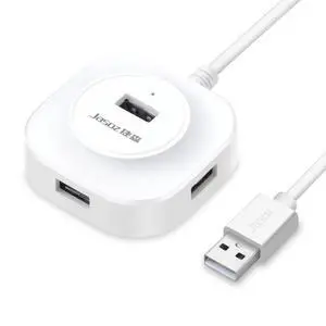 Jasoz High-Speed USB2.0 4-Ports HUB 1 to 4 Docking HUB, Colour: White 0.5m White 0.5m