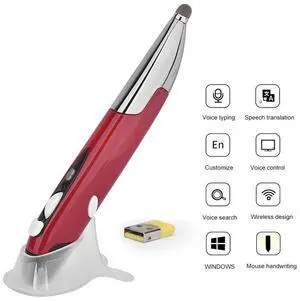 PR-06S 4-keys Smart Wireless Optical Mouse with Stylus Pen Function, Support Voice Operation / Translation (Red)