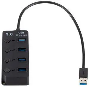 4 Ports USB 3.0 Hi Speed Multi Hub Expansion with Switch for PC & Laptop