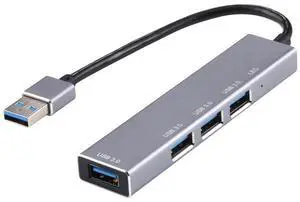 3019 4 x USB 3.0 to USB 3.0 Aluminum Alloy HUB Adapter with LED Indicator (Silver Grey)