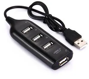 4 Ports USB 2.0 HUB, Cable Length: 30cm(Black)