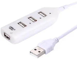 4 Ports USB 2.0 HUB, Cable Length: 30cm (White)