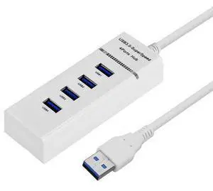 4 Ports USB 3.0 Hub Splitter with LED, Super Speed 5Gbps, BYL-P104(White)