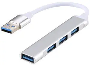 A-809 USB 3.0 + 3 x USB 2.0 to USB 3.0 Aluminum Alloy HUB Adapter(Silver)