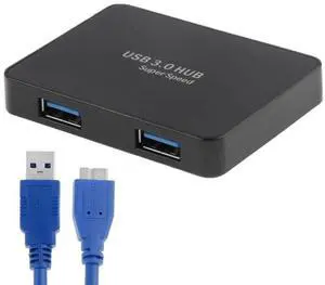 CR-H302 Mirror Surface 4 Ports USB 3.0 Super Speed 5Gbps HUB + 60cm USB 3.0 Transmission Cable(Black)